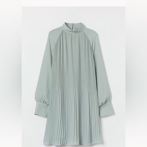 Pleated Light Turquoise Dress